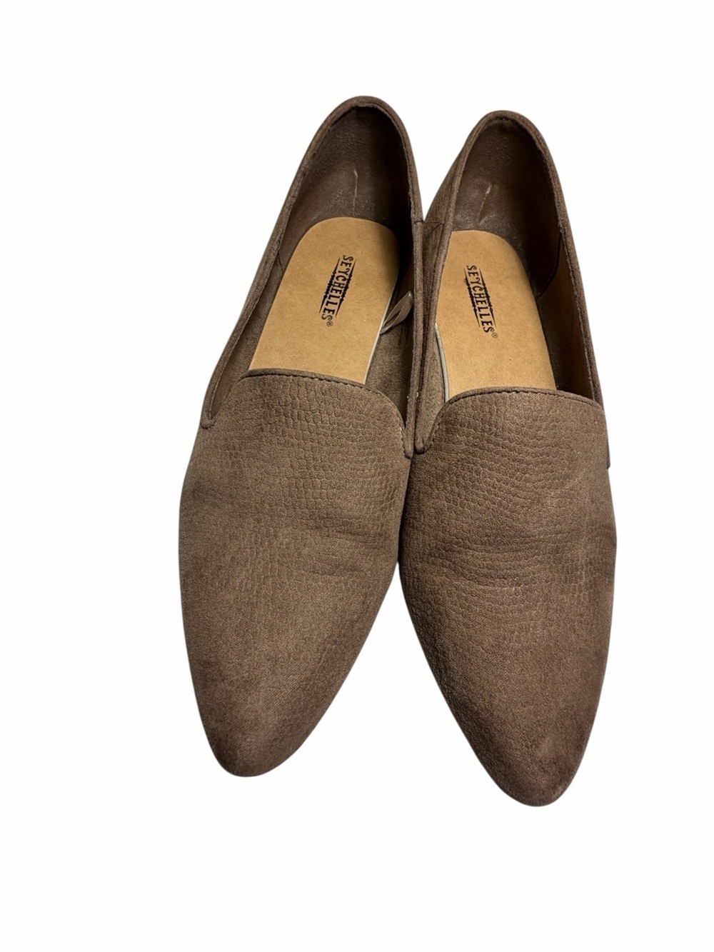 Seychelles Tan Faux Suede Pointed Toe Slip-On Flats Sz 7.5